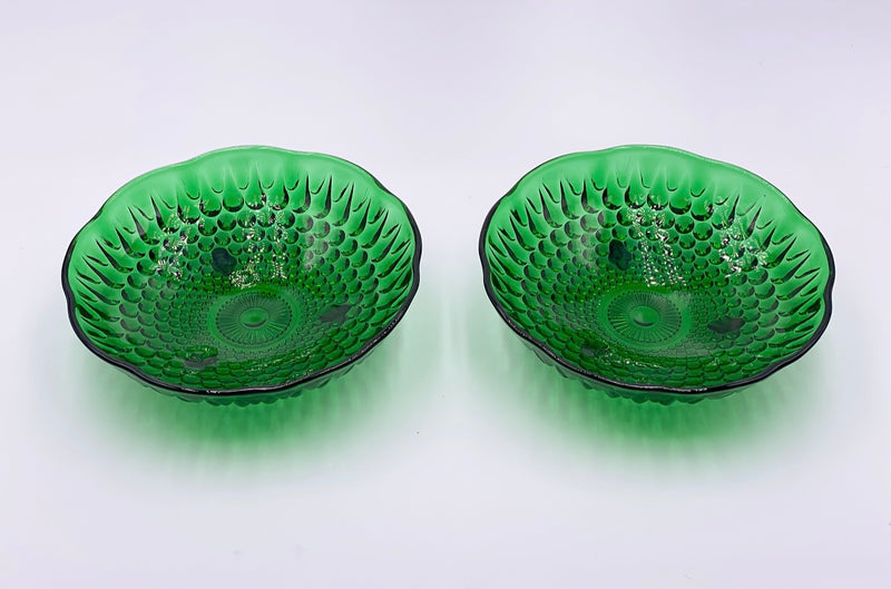 Duo of Vintage 'Bubble' Bowls in 'Green' (Set of Two) image 1