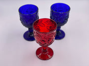 Vintage 'Wild Rose' Goblet in 'Cobalt' image 3