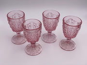Vintage 'Daisy & Button Thumbprint Panel' Pink Goblet image 5