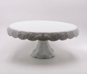 Vintage 'Paneled Grape' Round Cake Stand in 'Milk Glass' image 0