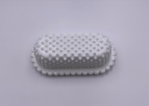 Vintage 'Hobnail' Covered Butter Dish in 'Milk White' image 0