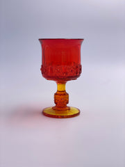 Vintage 'Daisy & Cube Stars & Bars' Amberina Goblet image 0