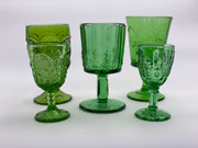 Vintage 'Moon & Stars' Avocado Green Goblet image 2