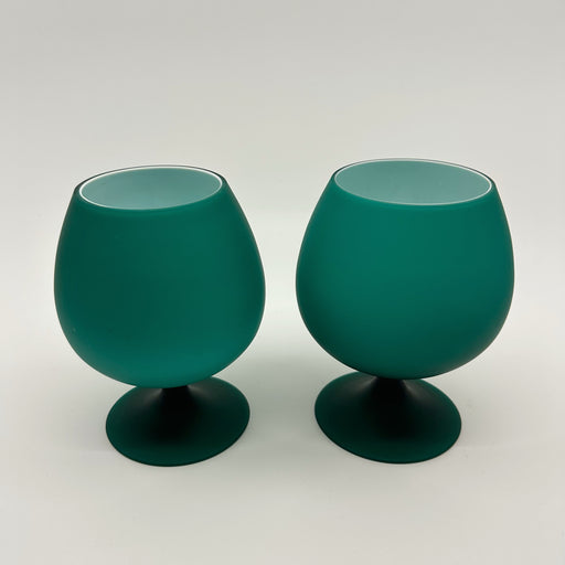 Vintage 'Murano Glass' Brandy Glasses in 'Teal' (Set of 2) image 0