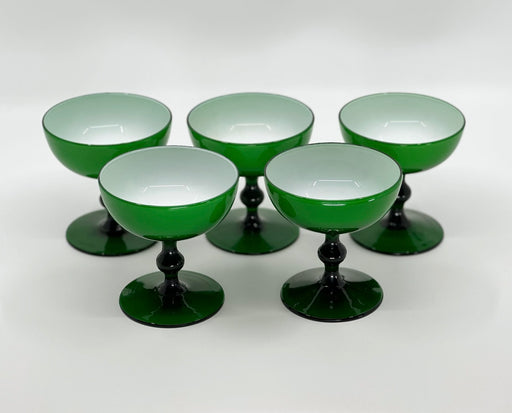 Vintage 'Murano Glass' Coupes in 'Green' (Set of 6) image 1