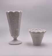 Vintage 'Paneled Grape' Flower Vase in 'Milk Glass' image 2