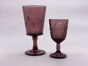 Vintage 'Daisy & Button Thumbprint Panel' Amethyst Wine Glass image 2
