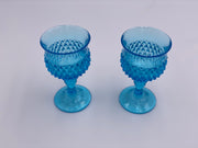 Vintage 'Diamond Point' Wine Glass in Light Blue image 1