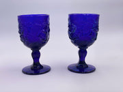 Vintage 'Wild Rose' Goblet in 'Cobalt' image 0