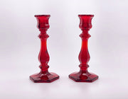 Mosser Glass 'Candlestick' in 'Red' (Set of two) image 0