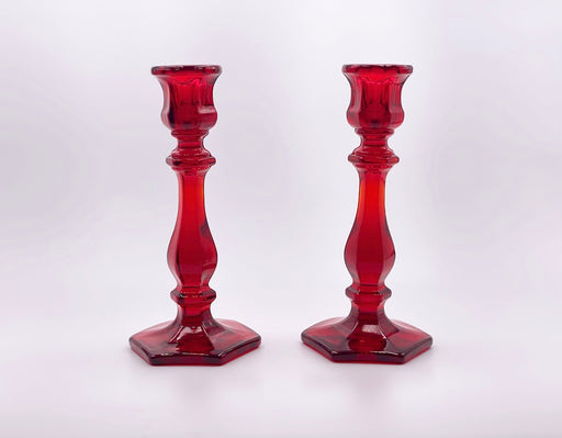Mosser Glass 'Candlestick' in 'Red' (Set of two) image 0