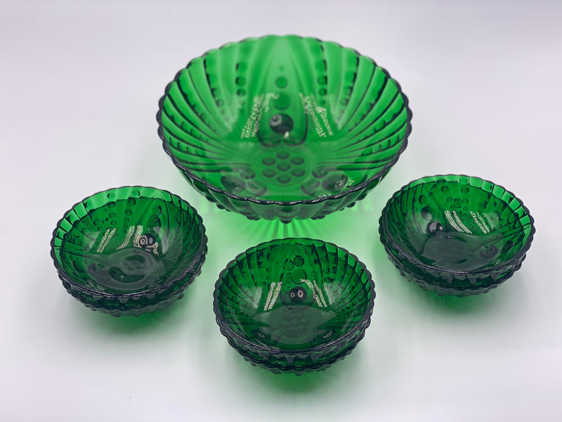 Vintage 'Anchor Hocking' Burple Bowls in 'Forest Green' (Set of 7) image 0