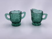 Vintage 'Panel Grape' Sugar & Creamer Set in 'Green' image 0