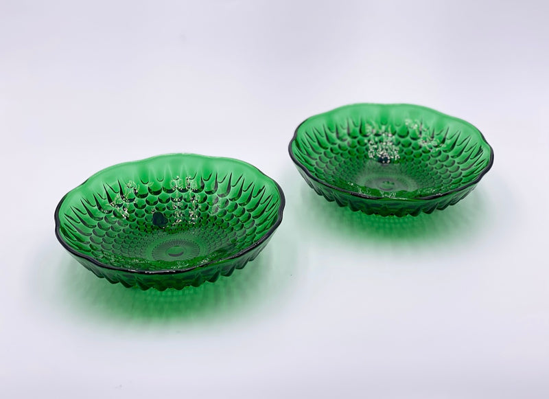 Duo of Vintage 'Bubble' Bowls in 'Green' (Set of Two) image 0