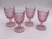 Vintage 'Daisy & Button Thumbprint Panel' Pink Goblet image 3