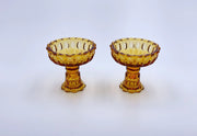 Vintage 'Thumbprint' Colonial Candlesticks in 'Amber' (Set of Two) image 2