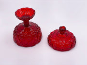 Vintage 'Moon & Stars' Covered Compote in 'Ruby Red' image 2