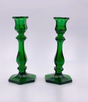 Mosser Glass 'Candlesticks' in 'Green' (Set of two) image 1