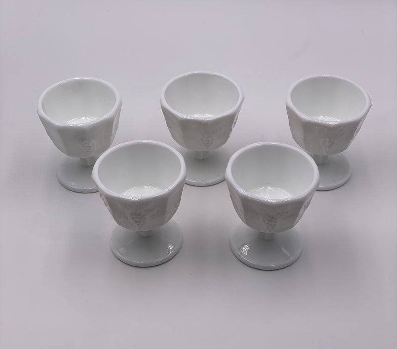 Vintage 'Paneled Grape' Parfait Cup in 'Milk Glass' image 3