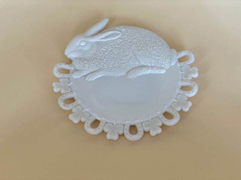 Vintage 'Lucky Bunny' Plate in 'Milk White' image 0