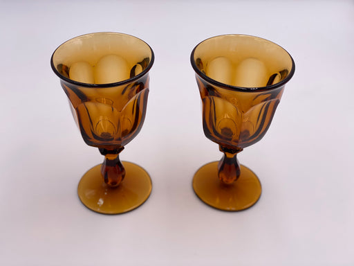 Vintage 'Old Williamsburg' Amber Goblet image 1
