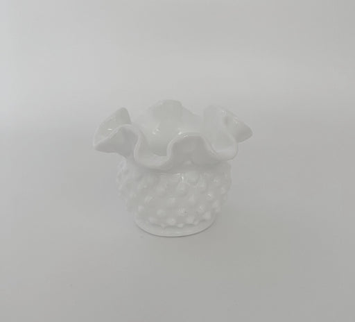 Vintage 'Fenton' Hobnail Milk Glass Rose Bowl image 0