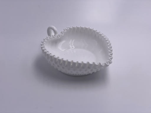 Vintage 'Hobnail' Heart-Shaped Bowl in 'Milk White' image 0