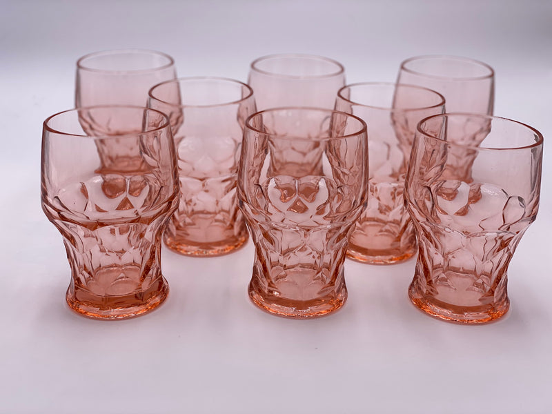 Vintage 'Georgian' Pink Glasses (Large) - Set of 8 image 0