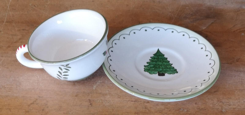 Boxed Set of (4) 'Tree' Teacups & Saucers image 0