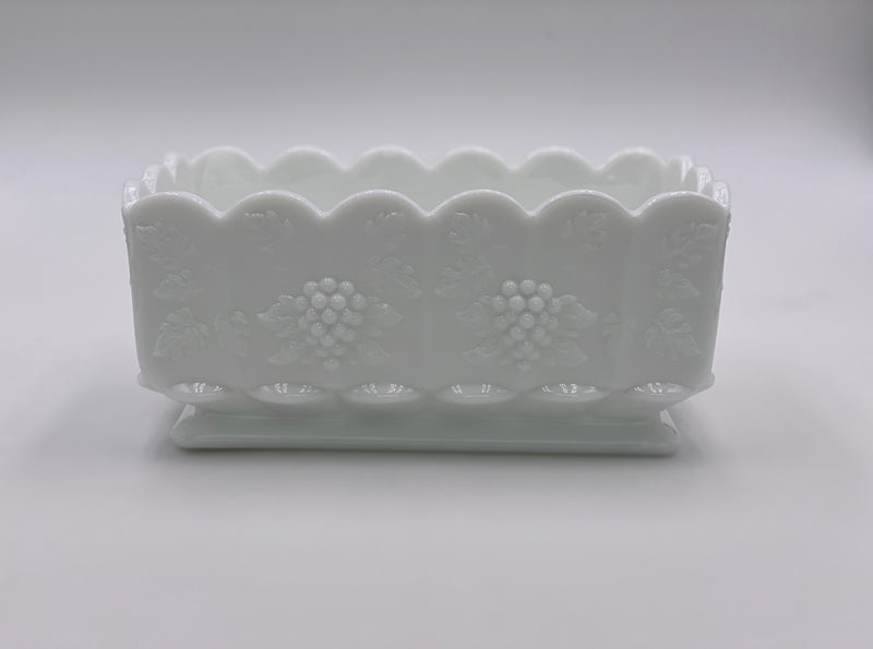 Vintage 'Paneled Grape' Planter in 'Milk Glass' image 0