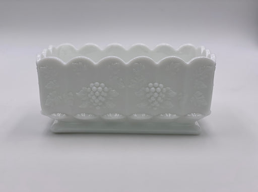 Vintage 'Paneled Grape' Planter in 'Milk Glass' image 0