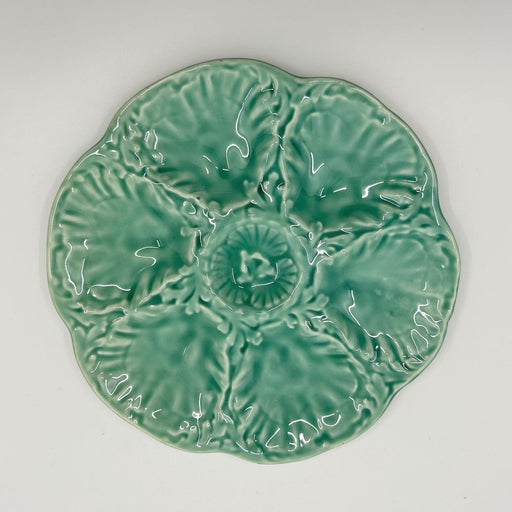 Vintage Majolica 'Turquoise' Oyster Plate image 0