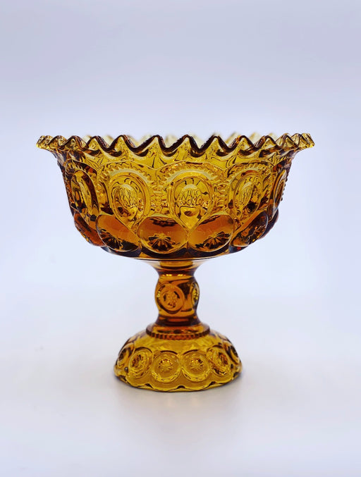 Vintage 'Moon & Stars' Footed Compote in 'Amber' image 0