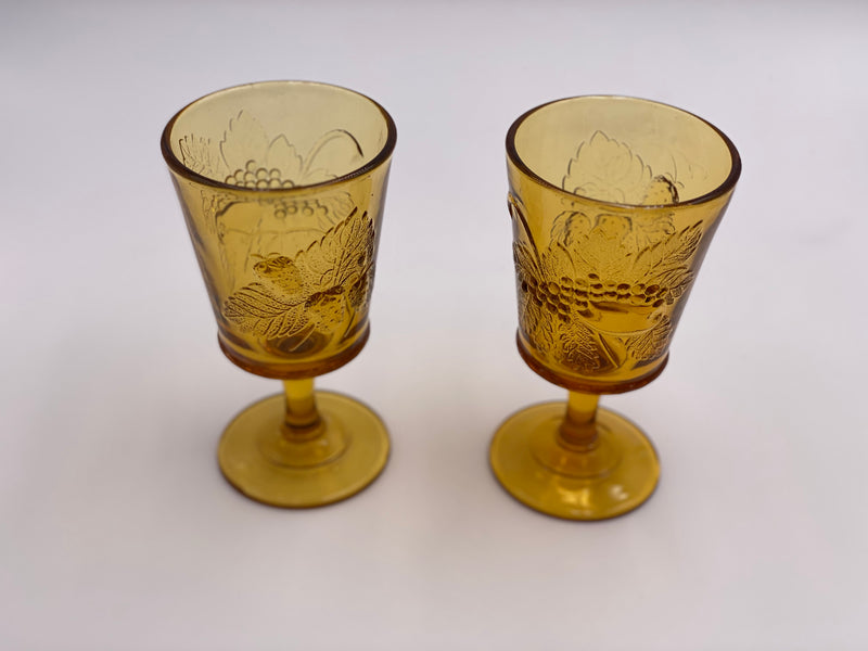 Vintage 'Strawberry & Currant' Amber Goblet image 1