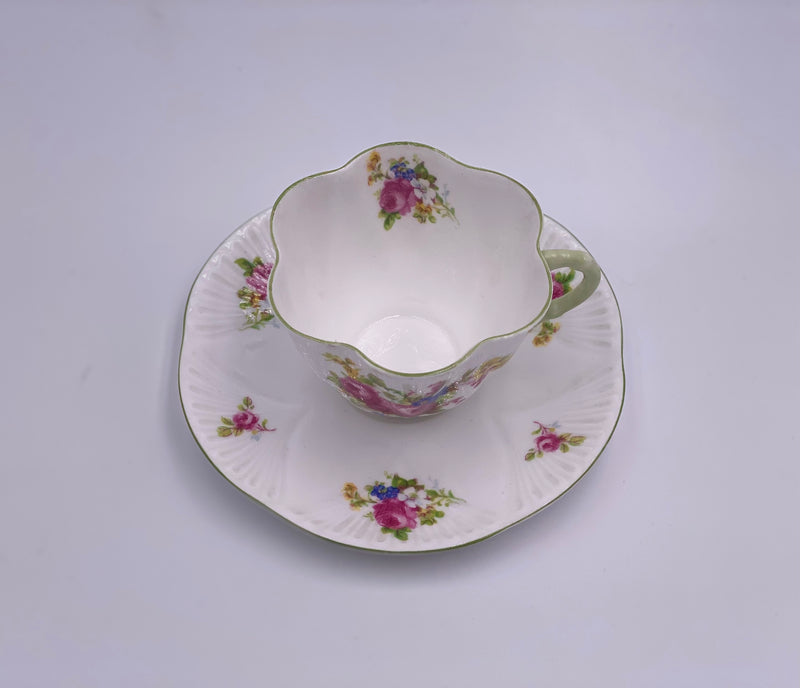 Vintage Shelley 'Hulmes Rose' Teacup & Saucer image 1
