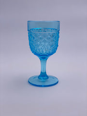 Vintage 'Daisy & Button' Light Blue Goblet image 0