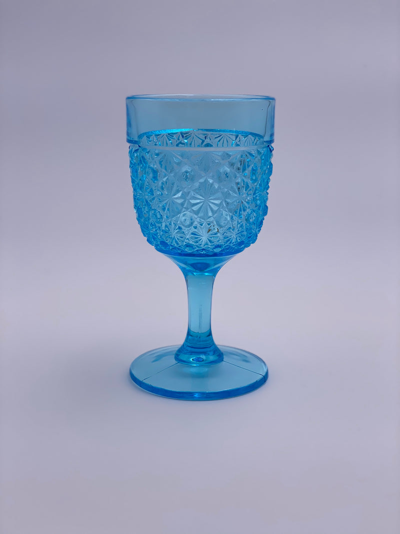 Vintage 'Daisy & Button' Light Blue Goblet image 0