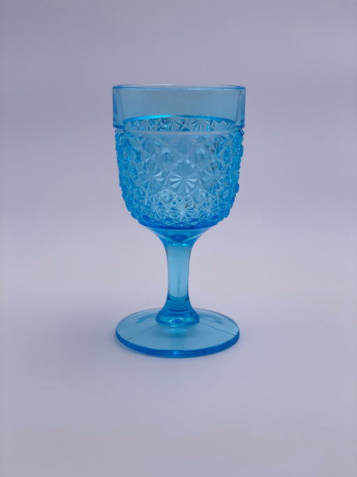 Vintage 'Daisy & Button' Light Blue Goblet image 0