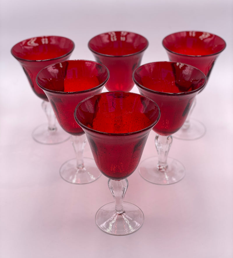 Abigail's 'Bubble' Glass Goblet in Ruby Red image 1