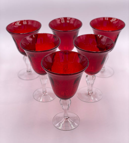 Abigail's 'Bubble' Glass Goblet in Ruby Red image 1