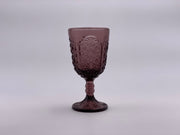 Vintage 'Daisy & Button Thumbprint Panel' Amethyst Wine Glass image 0