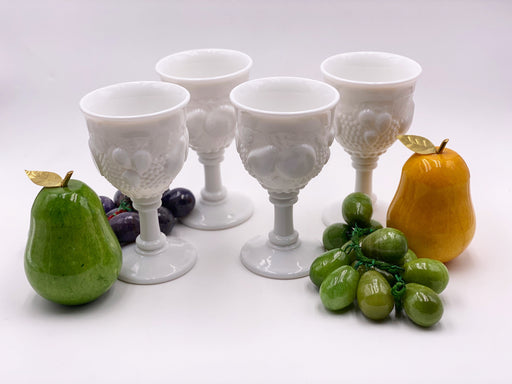 Vintage 'Della Robbia' Goblet in 'Milk Glass' image 1