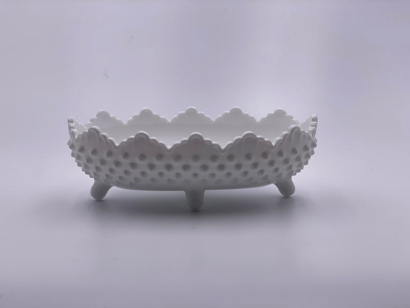 Vintage 'Hobnail' Footed Candy Dish in 'Milk White' image 0