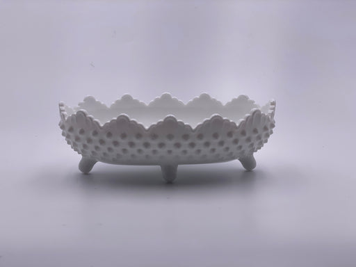 Vintage 'Hobnail' Footed Candy Dish in 'Milk White' image 0