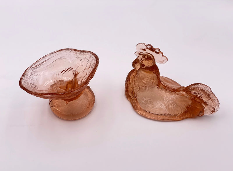 Vintage 'Rooster Candy Dish' in Rose Pink image 2