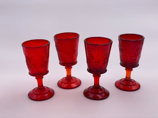 Vintage 'Strawberry & Currant' Ruby Red Wine Glass image 1