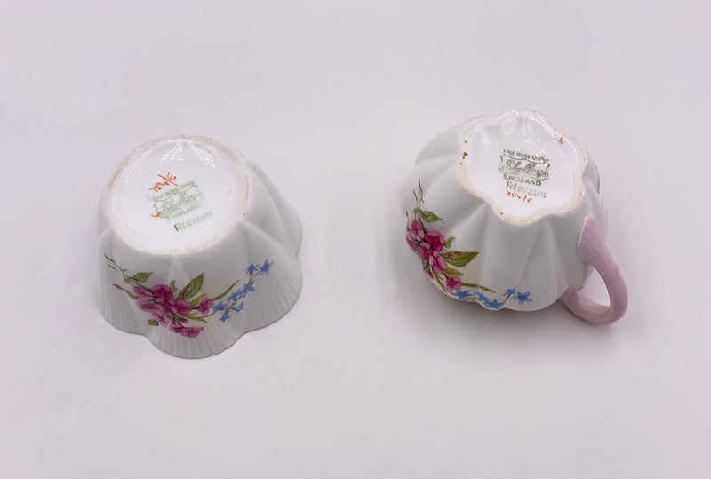 Vintage Shelley 'Stocks' Sugar & Creamer image 2