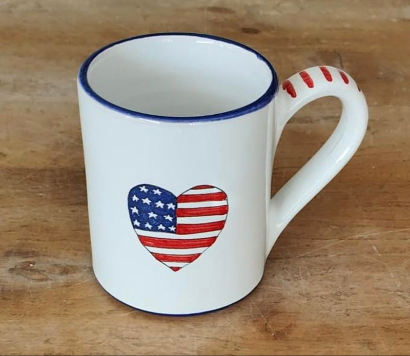 'Patriotic Blue Heart' Mug (16 oz) image 0