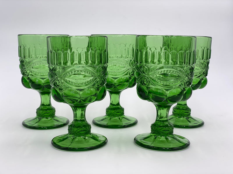 Vintage 'Eye Winker' Green Goblet image 0