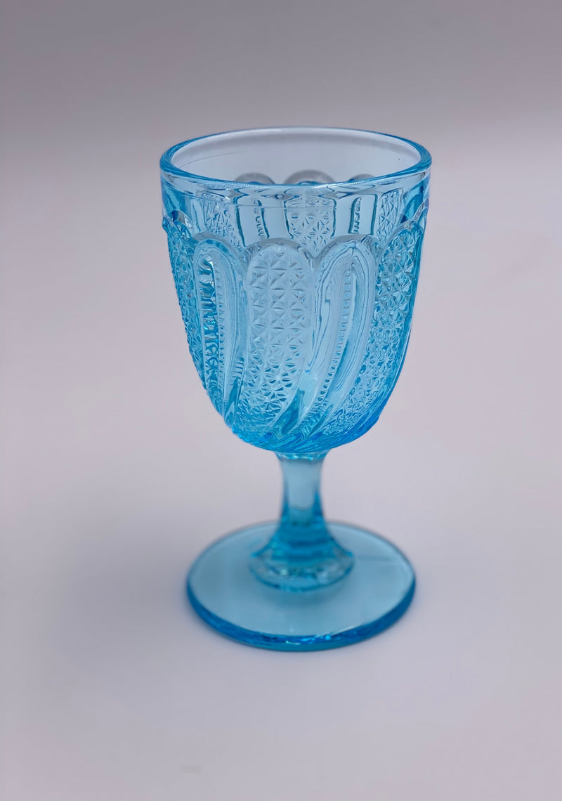 Vintage 'Princess Feather' Light Blue Goblet image 0